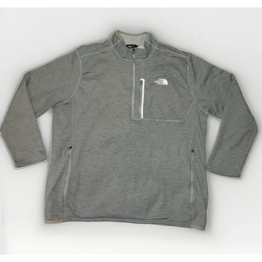 The North Face Men's Women's 1/4 Zip Fleece Pullover Gray XL Outdoor